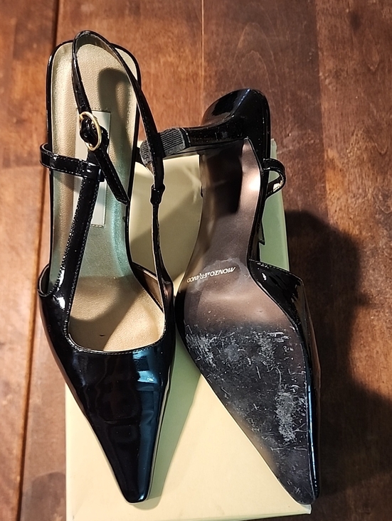 Enzo Angiolini Shoes - Enzo Angiolini Black Patent Pointed Slingback Heels